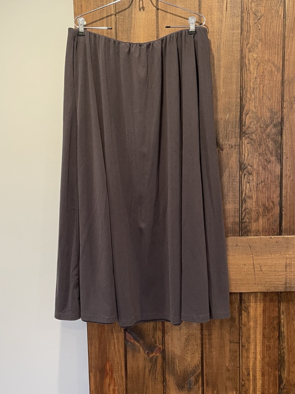 OGL Dark Grey Soft Gathered Maxi Skirt Pockets! Size Large Classic Timeless